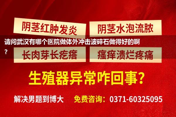 请问武汉有哪个医院做体外冲击波碎石做得好的啊?